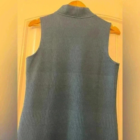 CHELSEA TAYLOR Mock Neck Teal Knit Dress size 6 - Picture 5 of 7